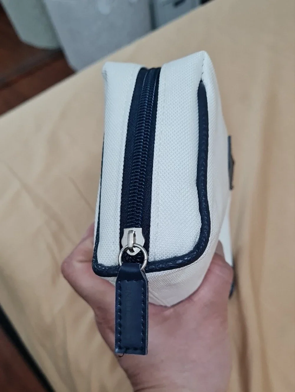 L'OCCITANE Cream and Black Canvas Toiletry Case